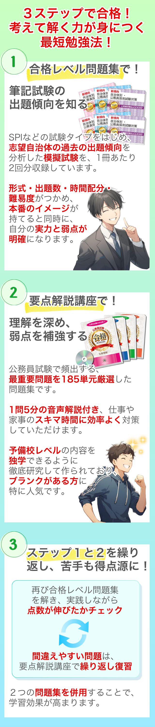 3ステップで合格する最短勉強法を解説、出題傾向を把握